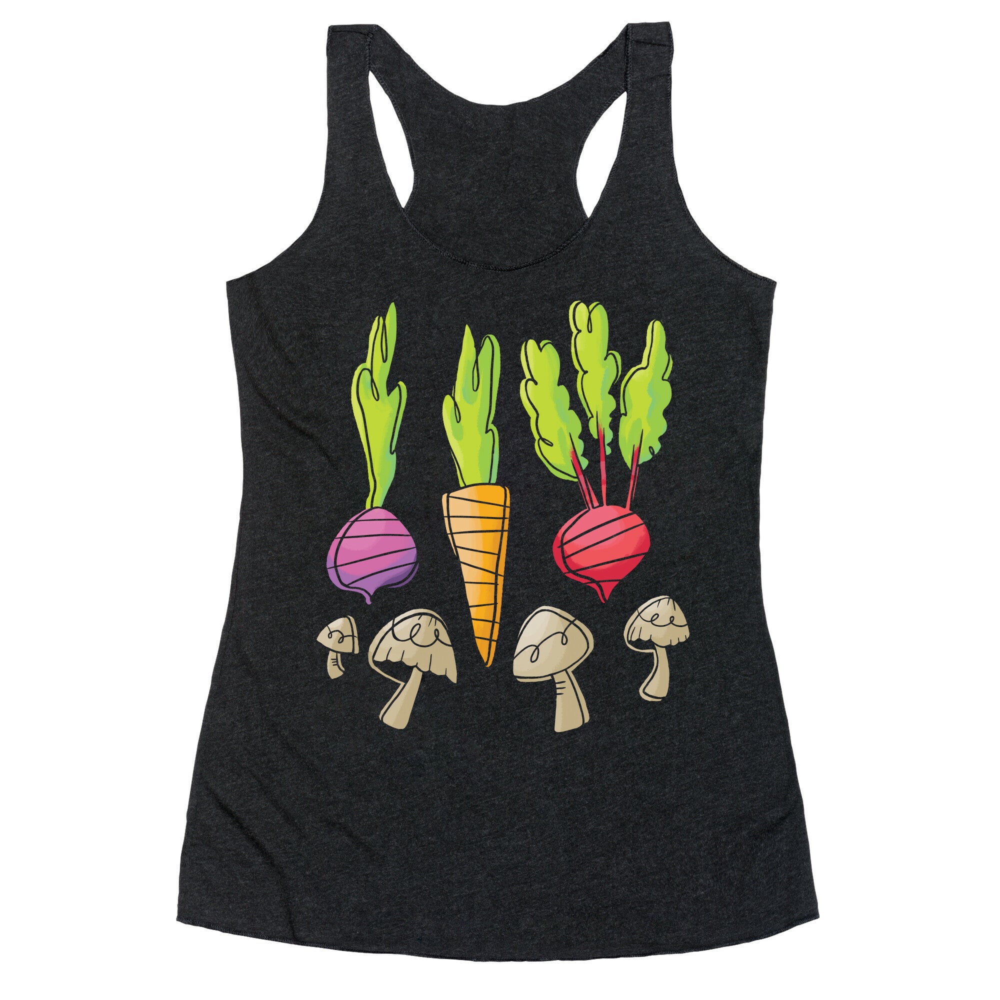 Retro Vegetable Pattern Racerback Tank